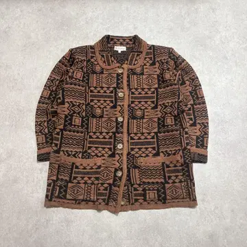 Vintege 총 패턴 니트 가디건 아카이브풍