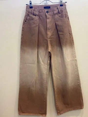 지나시스 턱 데님 와이드 팬츠