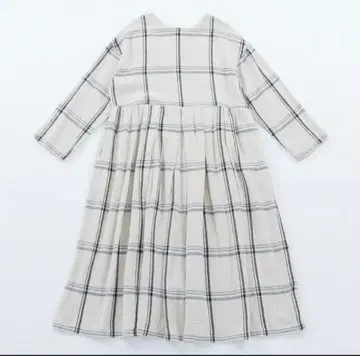새상품 미사용 택 포함 츠치에 원피스 면린넨 체크 무늬
