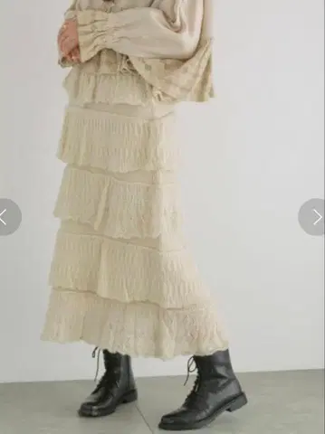 츠하루 니트 시스루 프릴 스커트