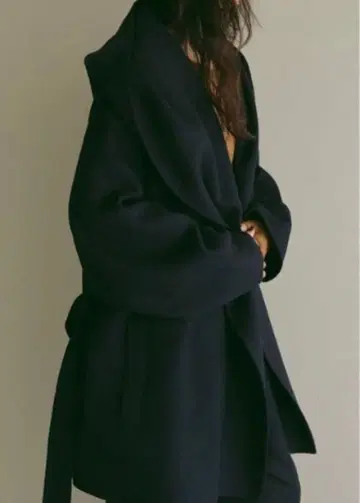 택 포함 ETRE TOKYO 후디 리버 코트 네이비 S