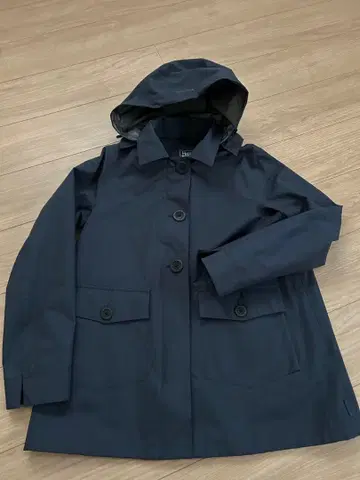 Herno 후드 부착 네이비 코트