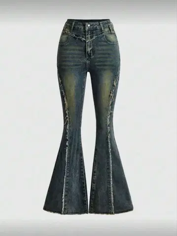 플레어 데님 y2k 데미지 가공 프린지 데님 부츠컷