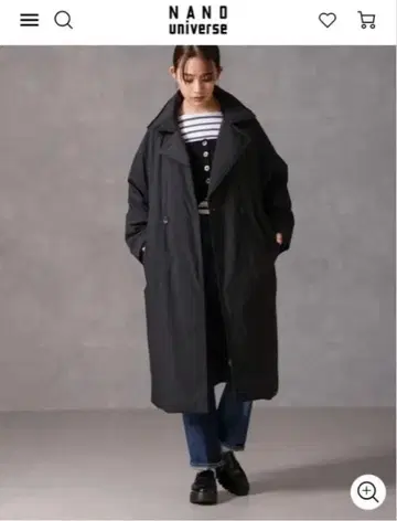 NANO universe 니시카와 다운 리버서블 라이트 코트 S 블랙