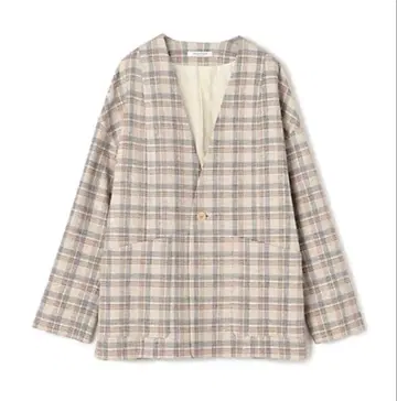 maison TOMORROWLAND 체크 무늬 노카라 자켓