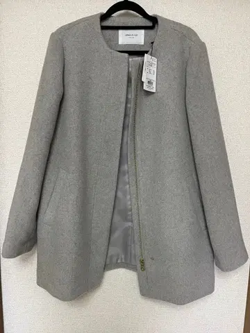 울 캐시미어 블렌드 노카라 코트 Opaque Clip