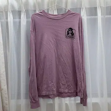 CHAOS 롱 슬리브 T셔츠 연보라