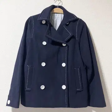 라푸티 블루 네이비 울 피코트 더블 브레스트 울 100% 일본제