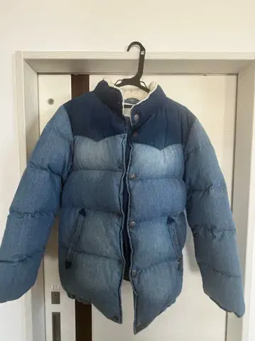 BAYELOW 데님 블루 다운 자켓