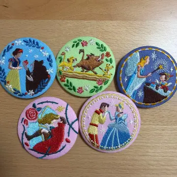 디즈니 자수 캔뱃지 5개 세트