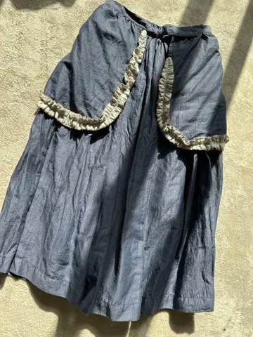 TSUMORI CHISATO 플레어 스커트 다크 블루