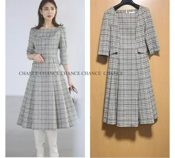 23AW 새상품급 셀포드 원피스 드레스 체크 무늬 믹스 컬러