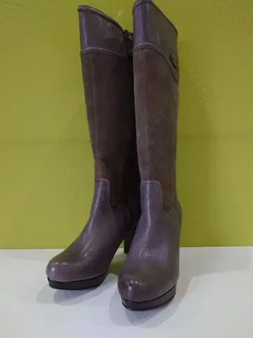 마리끌레르 브라운 롱 부츠 하이힐