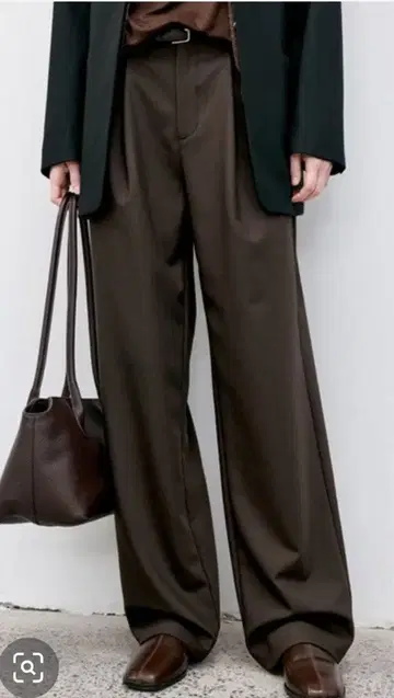 타게치타 와이드 레그 원턱 팬츠