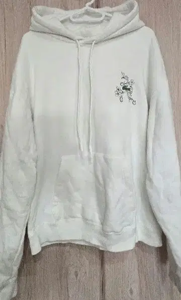LACOSTE 화이트 후드티 S 사이즈 B급