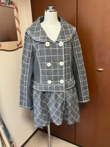 자켓 (그레이에 화이트 격자 무늬) 2way