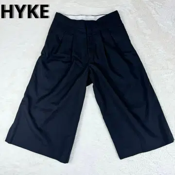 새상품급 HYKE 하이크 투 턱 와이드 팬츠 가우초 팬츠 블랙 M