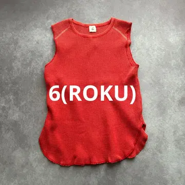 6 록서멀 컬러 스티치 슬리브리스 풀오버 레드 계열 티셔츠