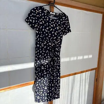 kay Me 나비 패턴 반팔 무릎 기장 원피스 7호