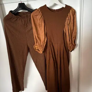 티셔츠 & 새틴 콤비 원피스 셋업