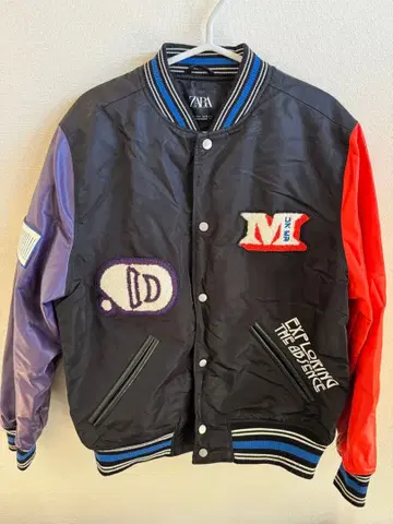 ZARA 자수 바시티 자켓 US S