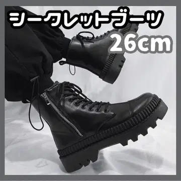 통굽 부츠 키높이 신발 가죽 부츠 블랙 신발 패션 26cm