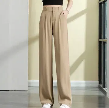 세미 와이드 팬츠 슬랙스 베이지