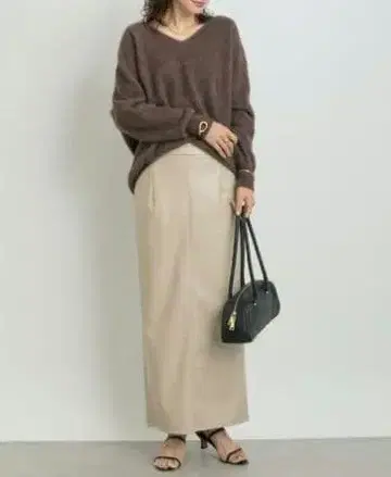 리브 드와 [스트레치성 발군] 레더라이크 타이트 스커트