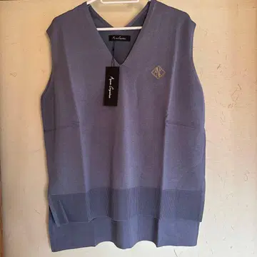 앙코르 키 V넥 슬리브리스 니트