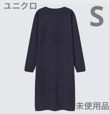 유니클로 수플레얀 보트넥 원피스 네이비 S