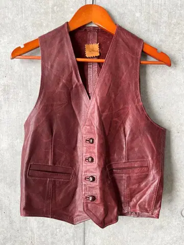 70's HAND CRAFT LEATHER VEST