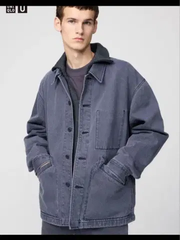 UNIQLO U 오버 사이즈 컬러 데님 자켓 L