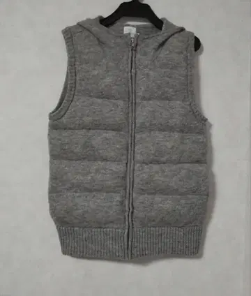 여유로운 공간 쿠리하라 하루미 니트 다운 베스트 후드 포함