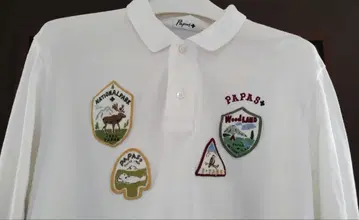 Papas 파파스 남성용 와펜 긴팔 피케 셔츠