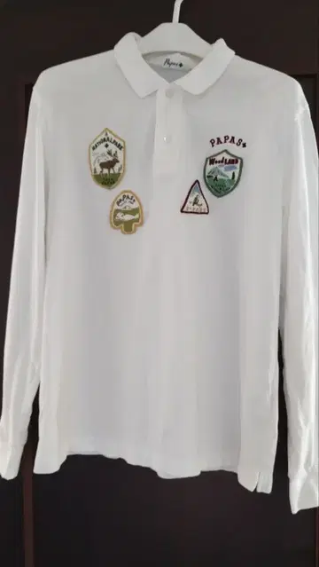 Papas 파파스 남성용 와펜 긴팔 피케 셔츠