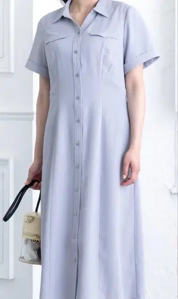 overE A라인 셔츠 원피스 96 라이트 블루