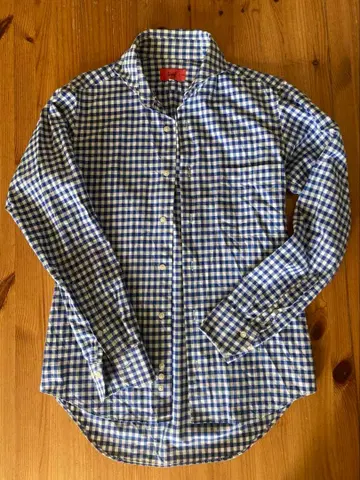 bref 깅엄 체크 긴팔 셔츠 남성용