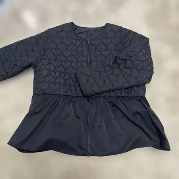 하트 퀼팅 절개 페플럼 블루종