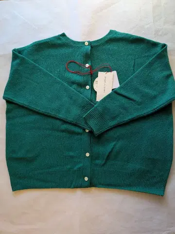 택 포함 STAMP AND DIARY 와이드 가디건 2WAY 그린