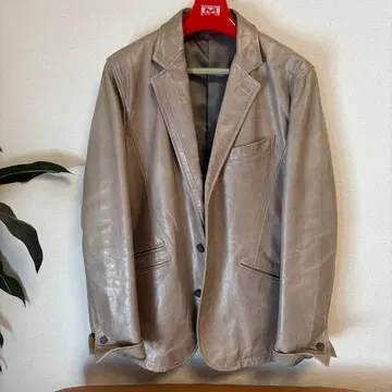 토네이도 마트 그레이 베이지 가죽 자켓 M~L