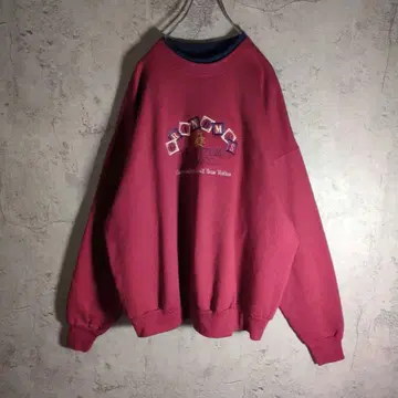 [ 테디베어 자수 ] 빨간색 맨투맨 빅 루즈 USA 부품 레이어드 스타일