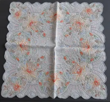 미사용 스와토우 자수 손수건 4 빈티지