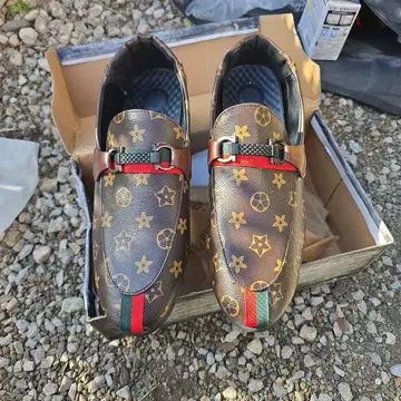 모노그램 패턴 가죽풍 신발 사이즈 48