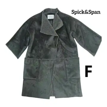 [컨디션 최상] Spick&Span 벨로아 보아 롱 코트 노카라 F