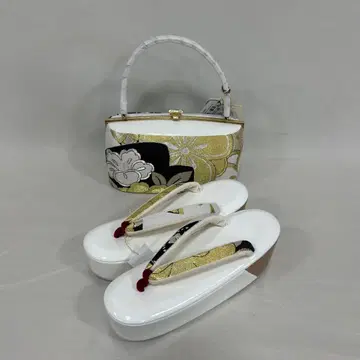 사오리 오비지 블랙 골드 동백 통굽 조리백