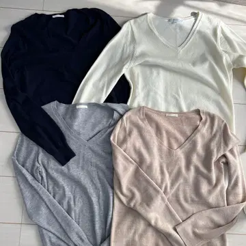 V넥 니트 4색 세트 UNIQLO nissen