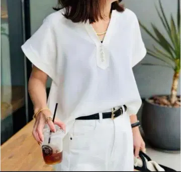 엠마 테일러 이지케어 펄 버튼 키넥 블라우스