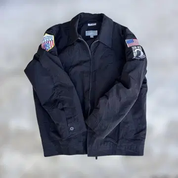 USA 구제 의류 워크 자켓 블루종 아우터 성조기 와펜 XL 블랙