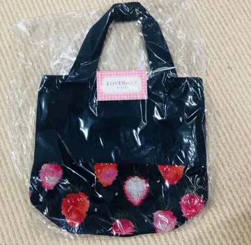 [ 새상품 ] 스트로베리 도트 토트백 페이러 네이비