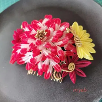 [ 츠마미세이쿠 머리 장식 ] 난키쿠 단풍 나비 시치고산